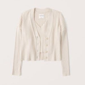 Abercrombie LuxeLoft Ribbed Tank and Cardigan Set